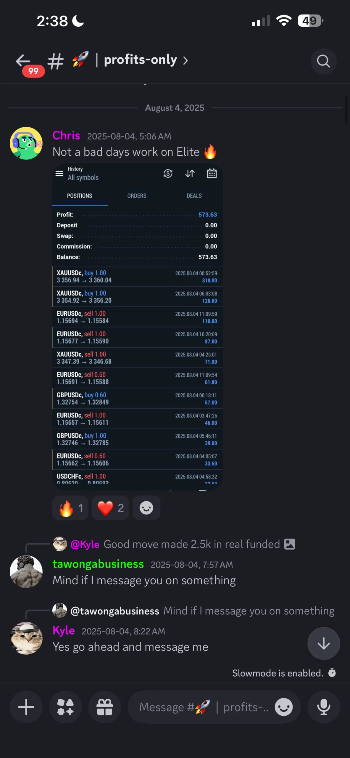 Member broker-account result